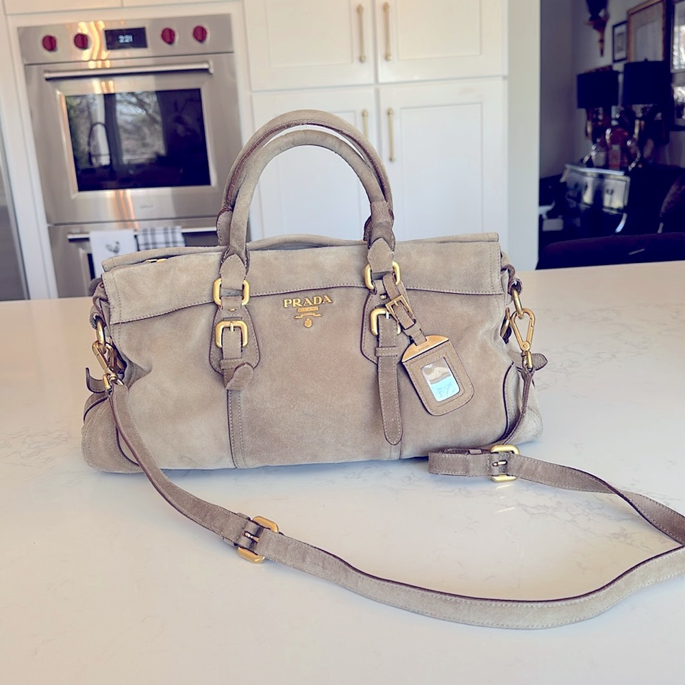 Prada Good Condition Daino Suede Bag
